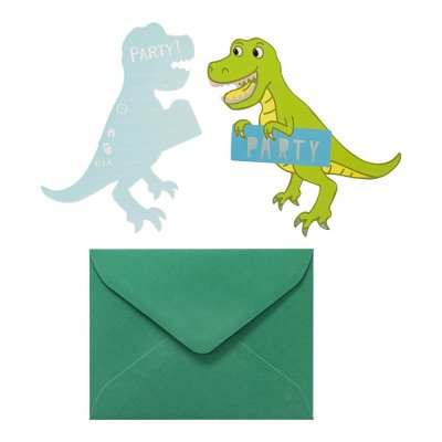 Invitationer 8 Pakke med Dinosaurs motiver