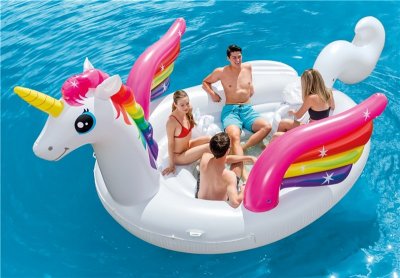 Intex Giant Unicorn Party Island oppustelige lilo