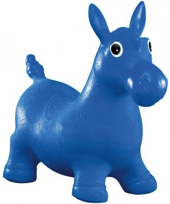 Oppustelige Jumping Animal, Pony Blå