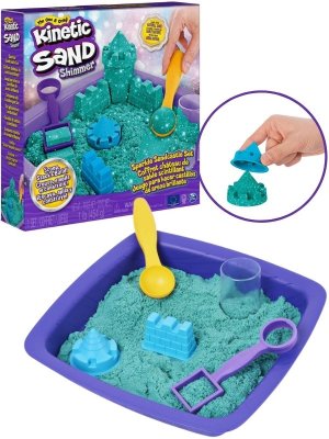 Kinetic Sand glitter Sandcastle grønt sæt