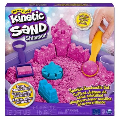 Kinetic Sand glitter Sandcastle pink sæt