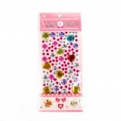 Klistermærker - Hjerter - Rhinsten