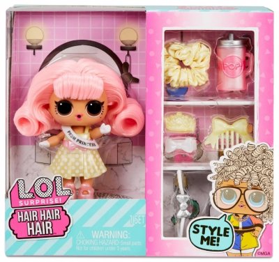 L.O.L. Surprise! Hair hair hair dukke lyserødt hår med 8 tilbehør, 1-pak