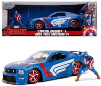 Legetøjsbil med figur - Captain America - 2006 Ford Mustang 1:24