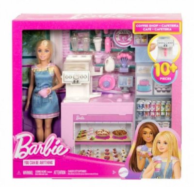 Mattel - Barbie Coffee Shop Playset With Blonde Barista Doll