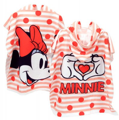 Disney Minnie bad poncho med hætte