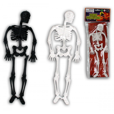 Skræmmende skelet, hvid / sort, ca. 30cm