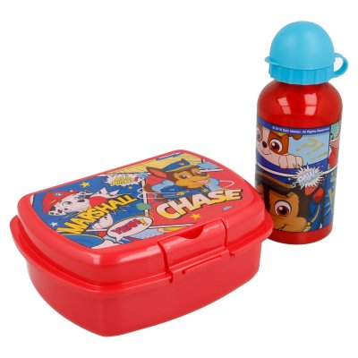 Paw Patrol madkasse og drikkedunk i aluminium, Rød
