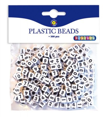 Numeriske plastik perler, omkring 300 PC