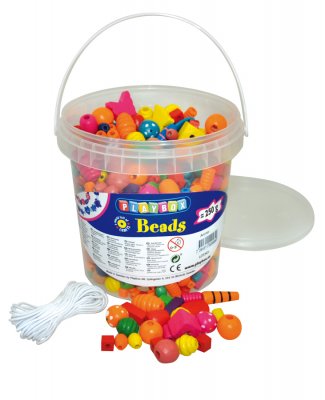 Perler i spand, incl. 5m elastik