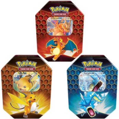 Pokémon 3-pack Hidden Fates Tin samlekort Charizard, Gyarados og Raichu