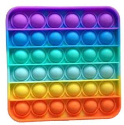Pop It Bubble Fidget Square Rainbow Farvet