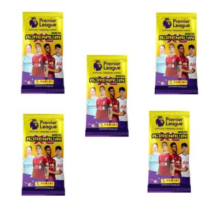 5-Pack Premier League 2020/21 Fodbold kort Byttekort Booster