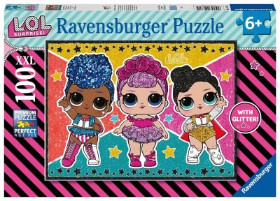 Ravensburger L.O.L. Surprise Glitter party puslespil 100 brikker med glitter