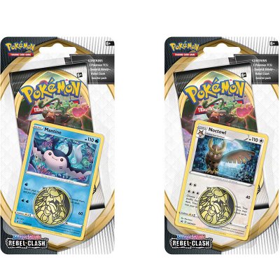 Pokemon, Sword & Shield 2: Rebel Clash, Check Lane blisterpakning Noctowl og Mantine samlekort