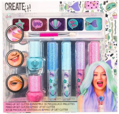Opret det! Makeup-pakke Havfrue glitter, 7 dele