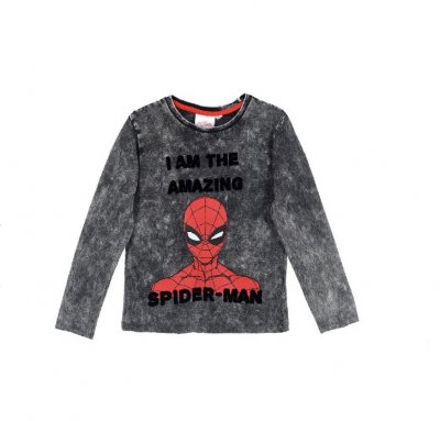 Spiderman langærmet grå T-shirt
