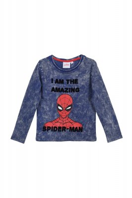 Spiderman blåærmet T-shirt med lange ærmer
