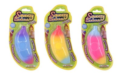 Stretchy regnbue squishy banan 1-pak
