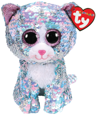 TY gosedjur Flippables Whimsy kat med pailletter 26 cm