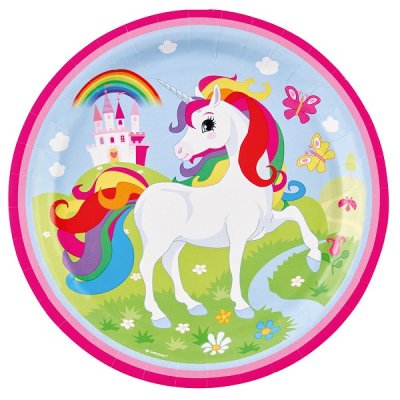 Unicorn papirplader 8-pak 23cm